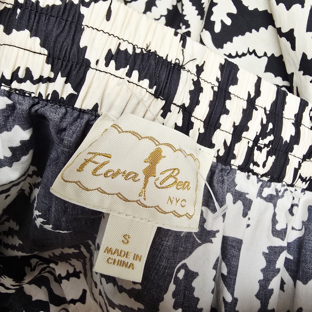 Flora Bea NYC Romaro Skirt Size S Midi Floral Fern Print Tiered Pull-On Preppy - Picture 6 of 7